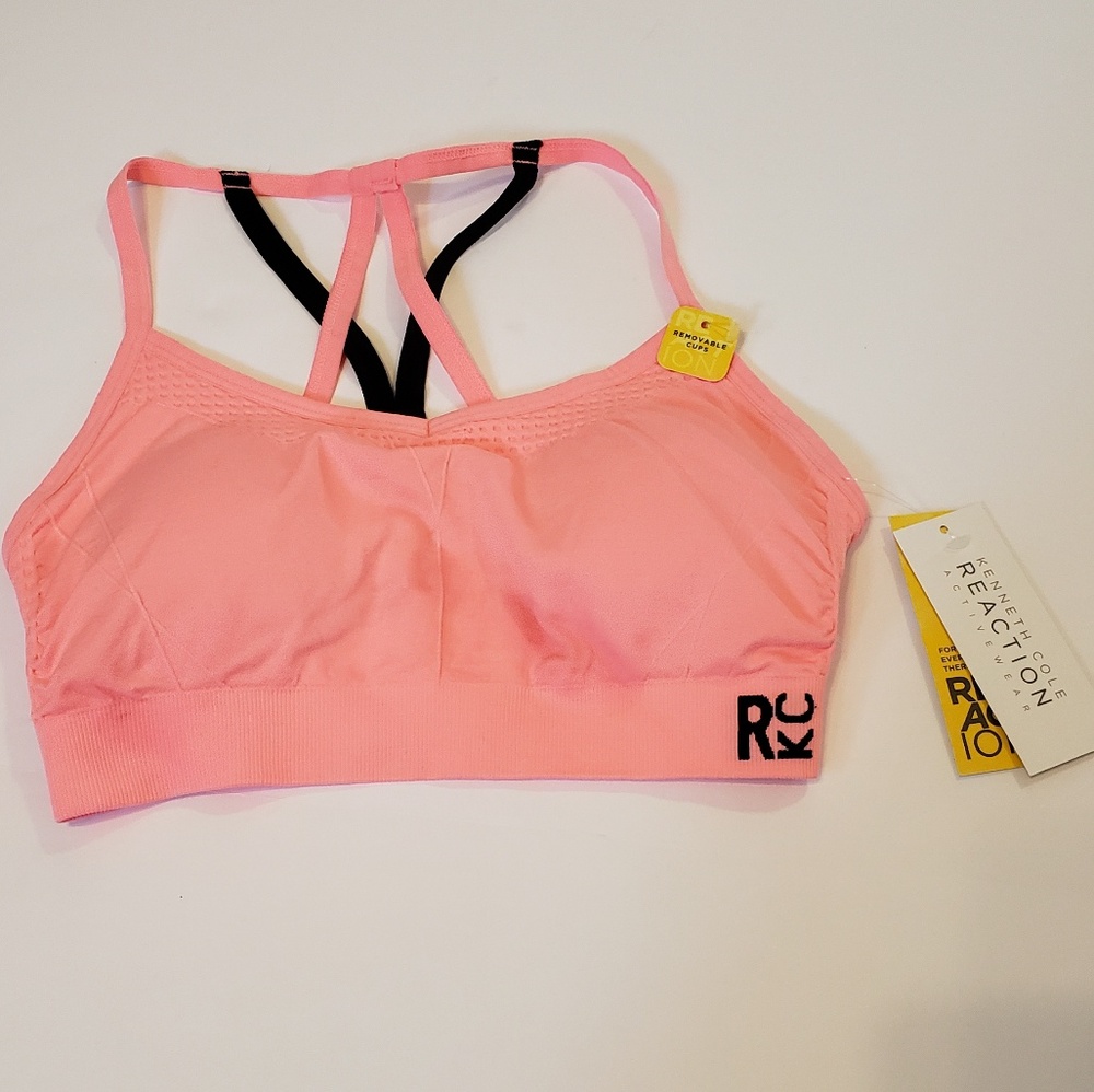 NWT Kenneth Cole | Reaction activewear sports bra pink Black